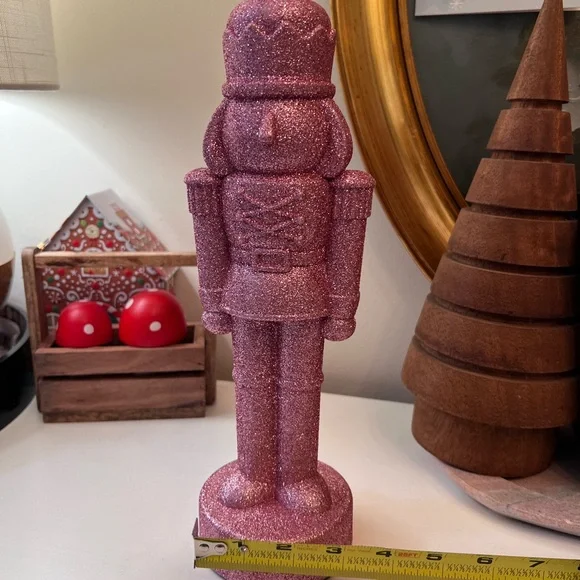 Pink Glitter Nutcracker Figurine - Picture 1 of 9